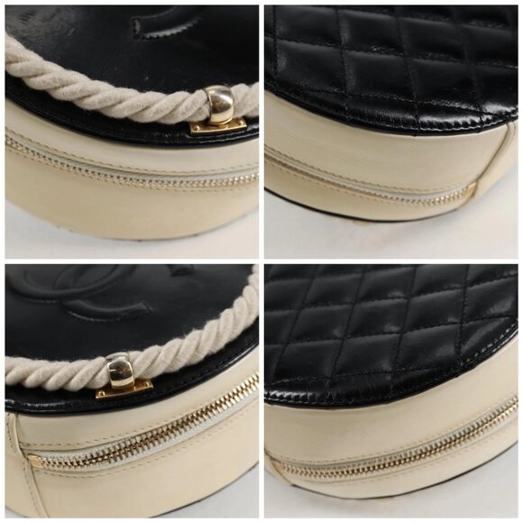 CHANEL Chain Shoulder Bag Leather 2way Black Gold CC Auth 133040M - Picture 14 of 16